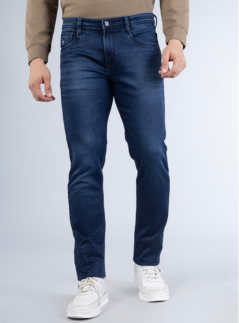Smart Deep Indigo Blue Slim Denim Jeans for Men
