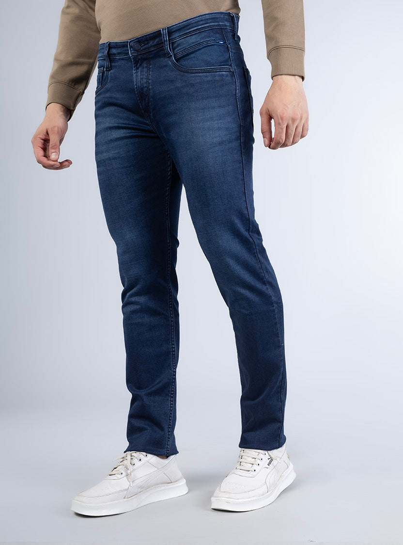 Smart Deep Indigo Blue Slim Denim Jeans for Men