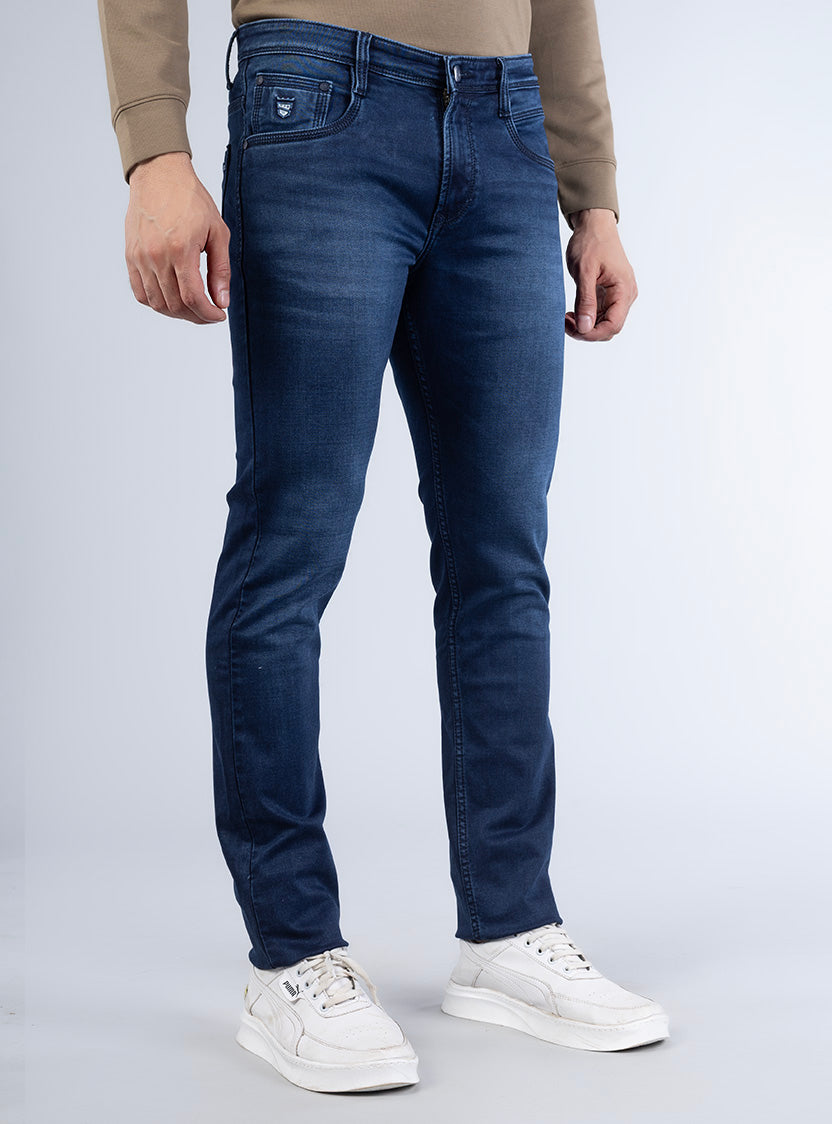 Smart Deep Indigo Blue Slim Denim Jeans for Men