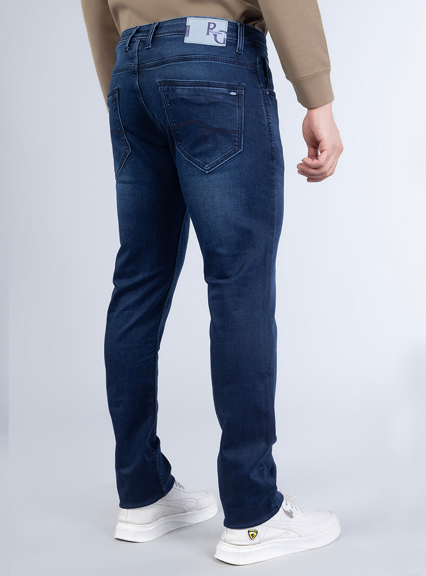 Smart Deep Indigo Blue Slim Denim Jeans for Men