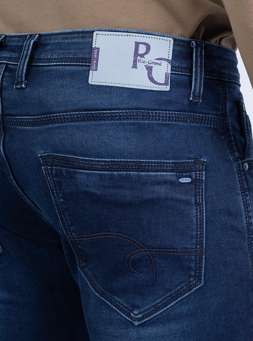 Smart Deep Indigo Blue Slim Denim Jeans for Men